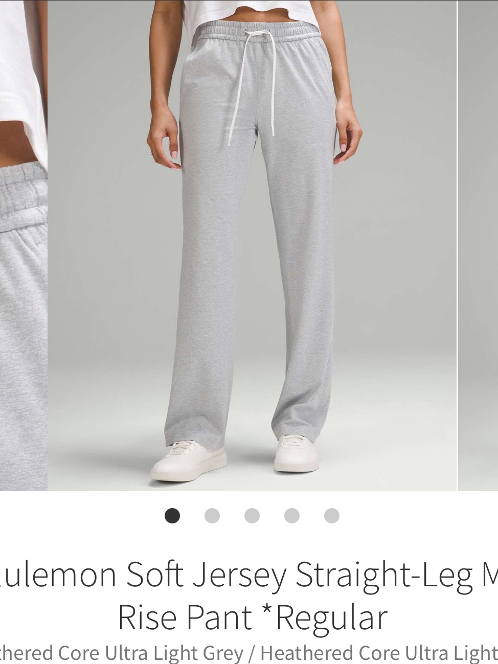 Lululemon Soft Jersey Women's Straight Leg Mr Pants In Light Gray